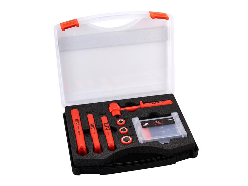 Insulated Socket, Ratchet, Spanner & Bit Set, 19 Piece                          