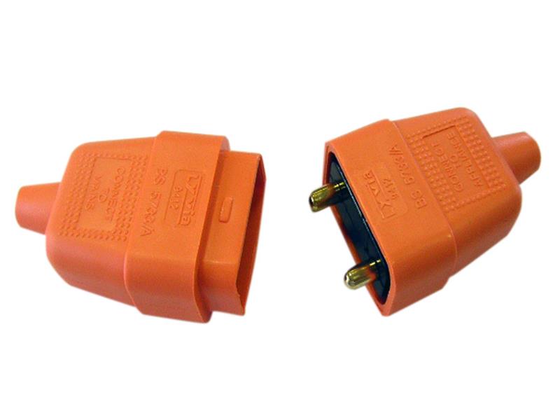 3 Pin Rubber Connector Plug 10A Orange