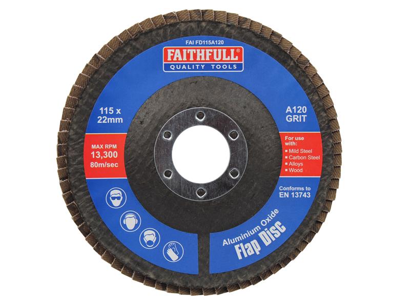 Aluminium Oxide Flap Disc 125 x 22mm Mixed Grit (3 Pack)
