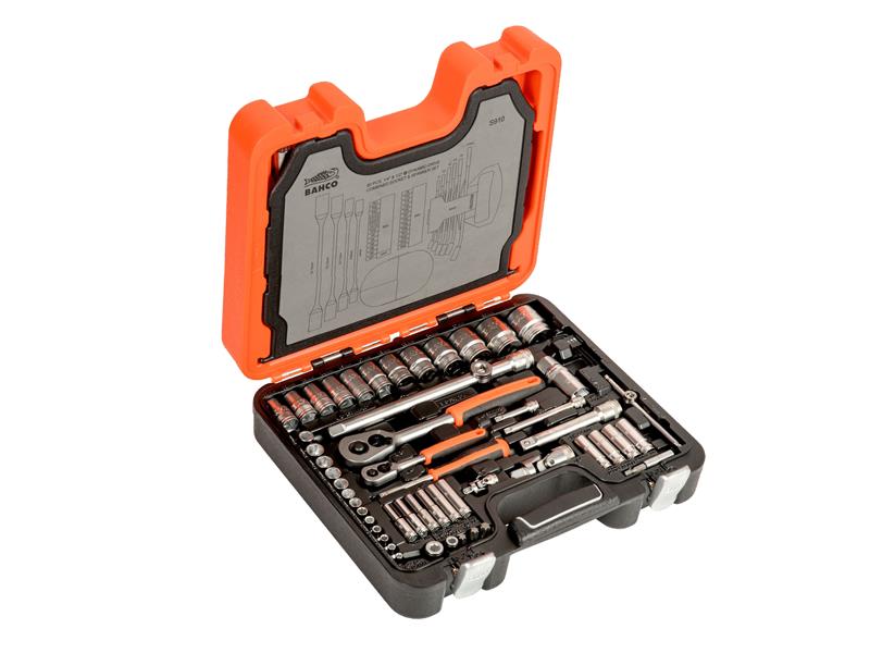 S910 1/4 & 1/2in Drive Socket & Spanner Set, 92 Piece                           