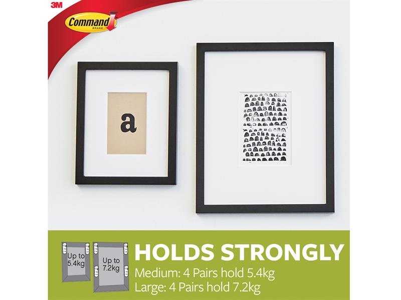 Picture Hanging Strips Set, Medium & Large (Pack 12)