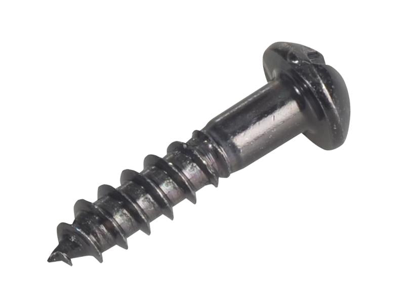 Wood Screw Slotted Round Head ST Black Japanned 3/4in x 8 ForgePack 25          