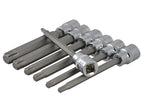 3/8in Drive Extra Long TORX Socket Bit Set, 7 Piece                             