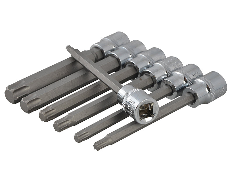 3/8in Drive Extra Long TORX Socket Bit Set, 7 Piece                             