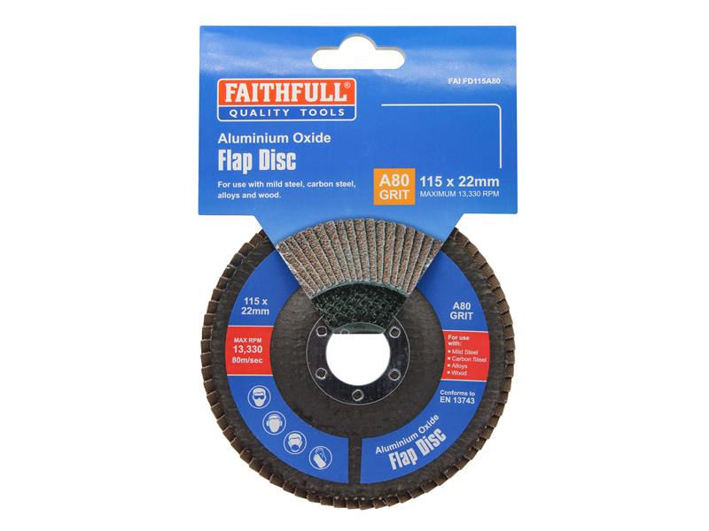 Aluminium Oxide Flap Disc 125 x 22mm Mixed Grit (3 Pack)