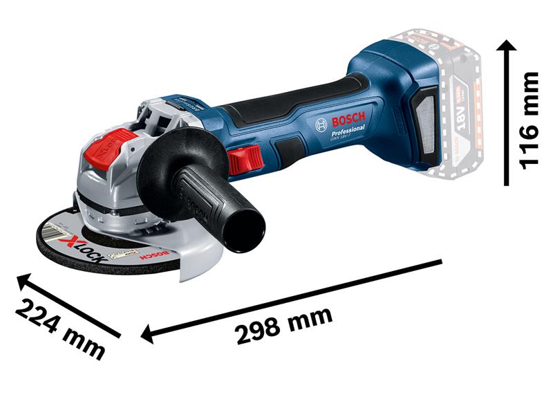 GWX 18V-7 Professional X-LOCK Angle Grinder 115mm 18V Bare Unit                 