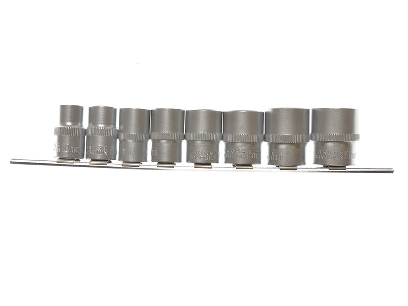 3/8in Drive Socket Set on Rail, 8 Piece                                         