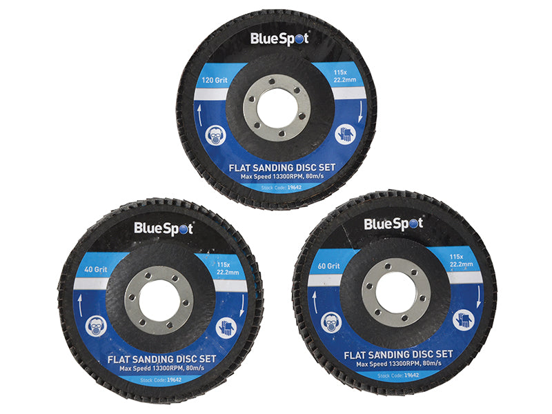 Sanding Flap Disc Set 3 Piece 115mm (4.1/2in)                                   
