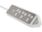 estilo Corner Extension Lead 240V 3-Gang 13A White 2m                           