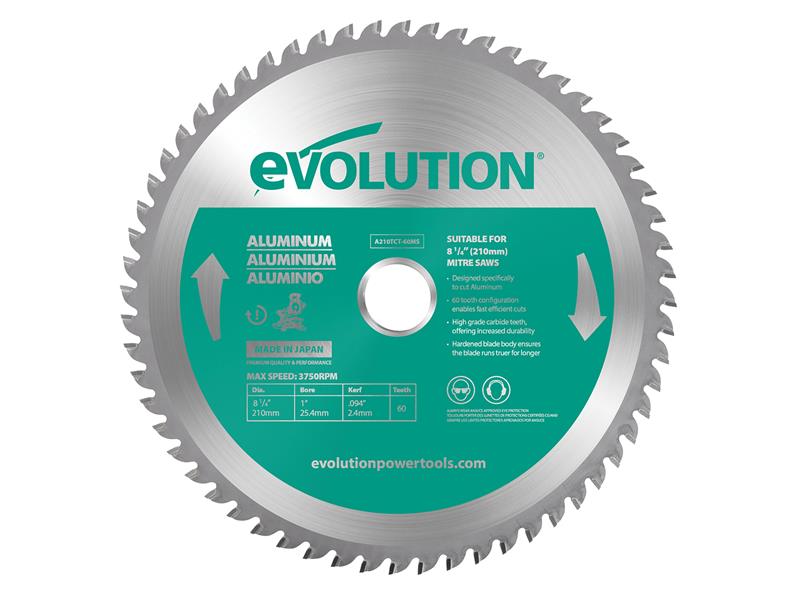 Aluminium Cutting Mitre Saw Blade 210 x 25.4mm x 60T                            