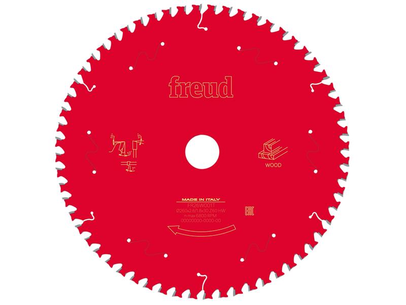 Wood Table Saw Blade 260 x 30 x 2.6/1.8mm x 60T                                 