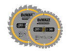 DT90270 Construction Circular Saw Blade 2 Pack 165 x 20mm x 24T/36T             