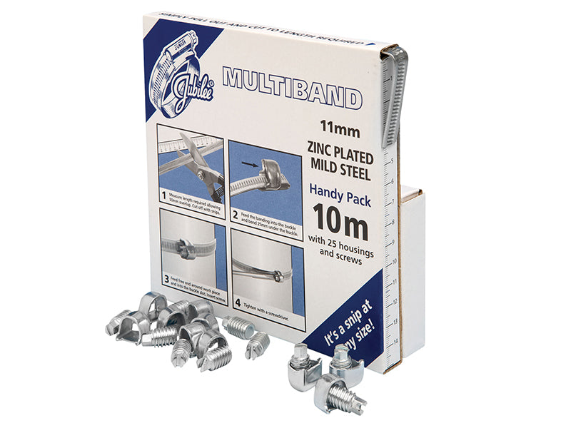 Multiband Mild Steel Handy Pack 11mm (10m + 25 Housings/Screws)                 