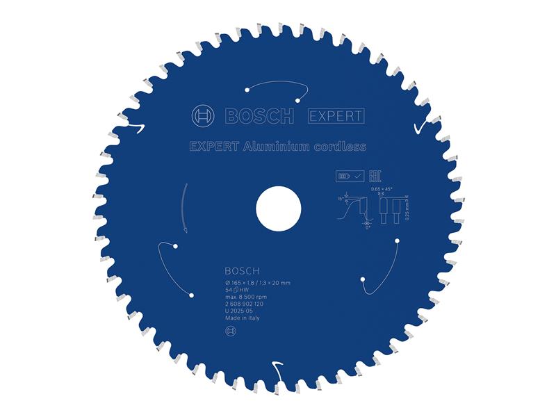 EXPERT Aluminium Cordless Circular Saw Blade 165 x 20mm x 54T
