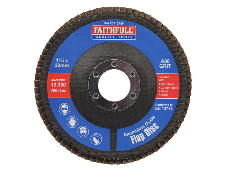 Aluminium Oxide Flap Disc 125 x 22mm Mixed Grit (3 Pack)