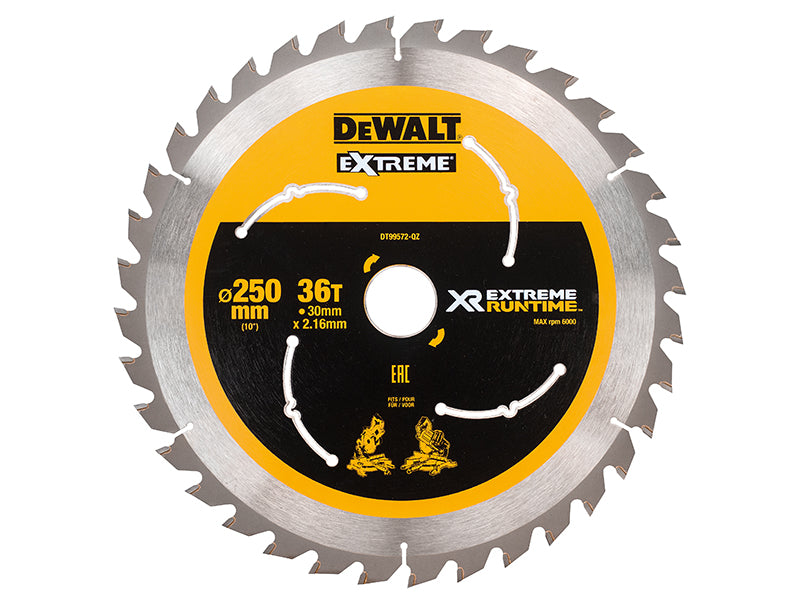 Extreme Runtime FlexVolt Mitre Saw Blade 250 x 30mm x 36T                       