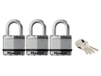 Excell™ Laminated Steel 50mm Padlock - 38mm Shackle - Keyed Alike x 3