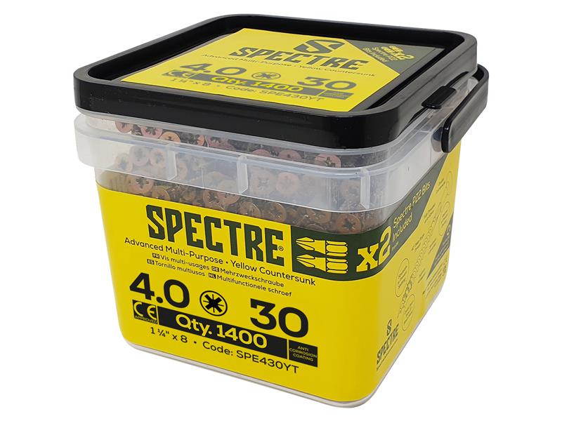 Spectre™ PZ Compatible Wood Screw CSK ZYP 5.0 x 40mm Box 500