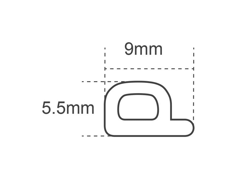 EPDM Draught Excluder White 24M 9 x 5.5mm                                       