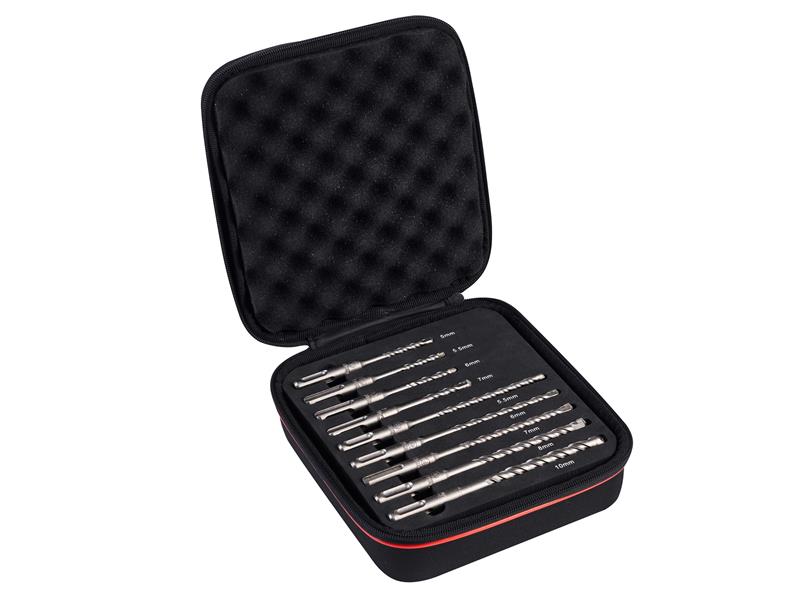 SDS Plus 2 Point Drill Bit Set, 9 Piece