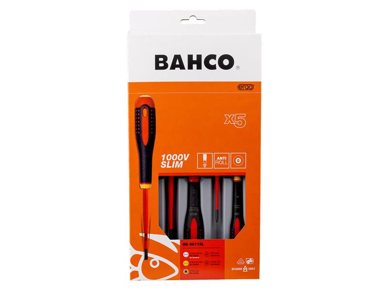 BE-9871SL ERGO™ Slim VDE Insulated Screwdriver Set, 5 Piece