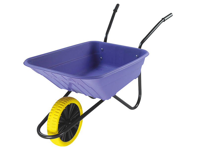 90L Pink Polypropylene Wheelbarrow - Puncture Proof