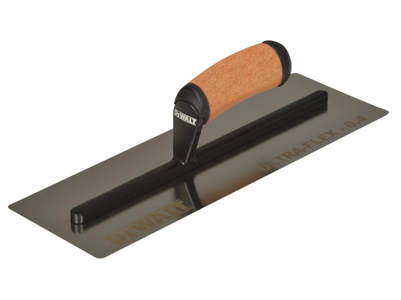 0.4mm FLEX Stainless Steel Flat Trowel, Leather Handle 16in