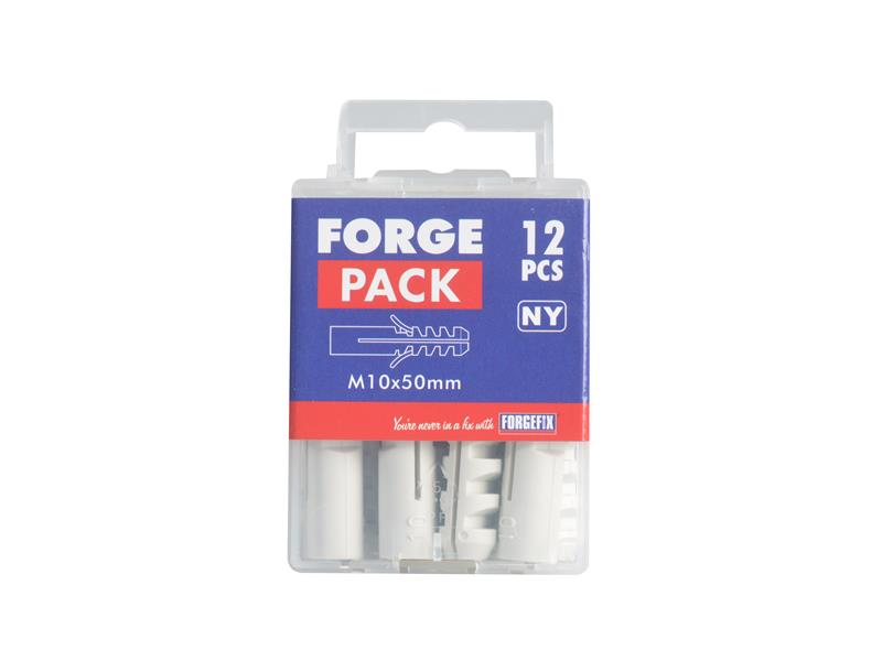 Nylon Expansion Wall Plug Rimless M10 x 50mm ForgePack 12                       