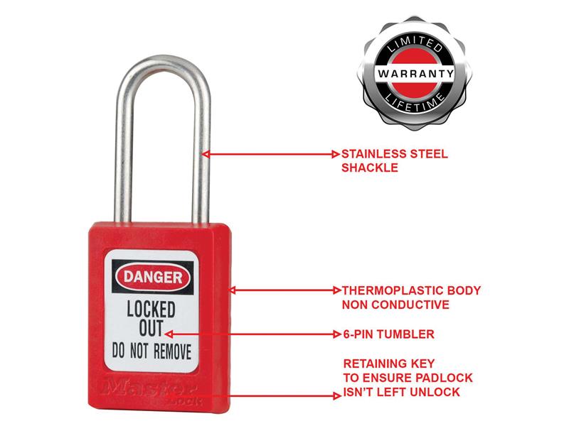 Lockout Padlock – 38mm Body & 6mm Hardened Steel Shackle