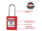 Lockout Padlock – 38mm Body & 6mm Hardened Steel Shackle