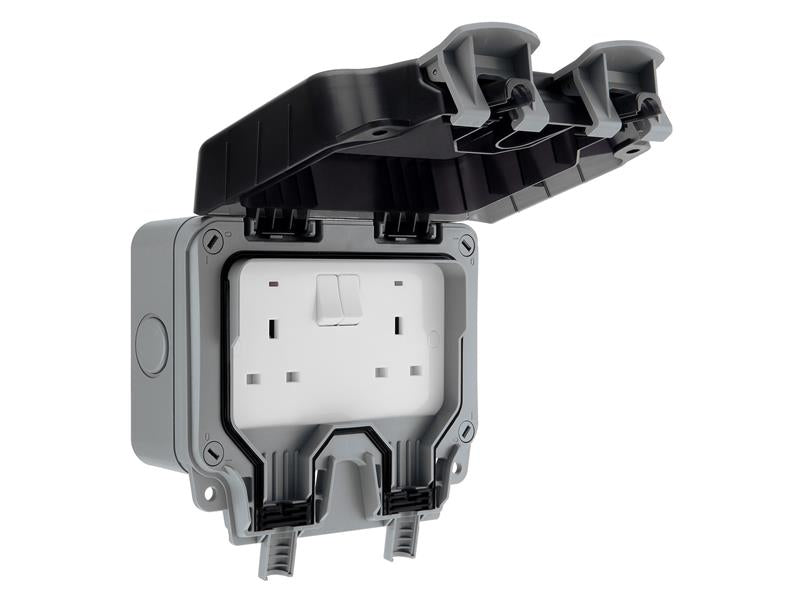 IP66 Weatherproof Outdoor Switched Socket 2-Gang