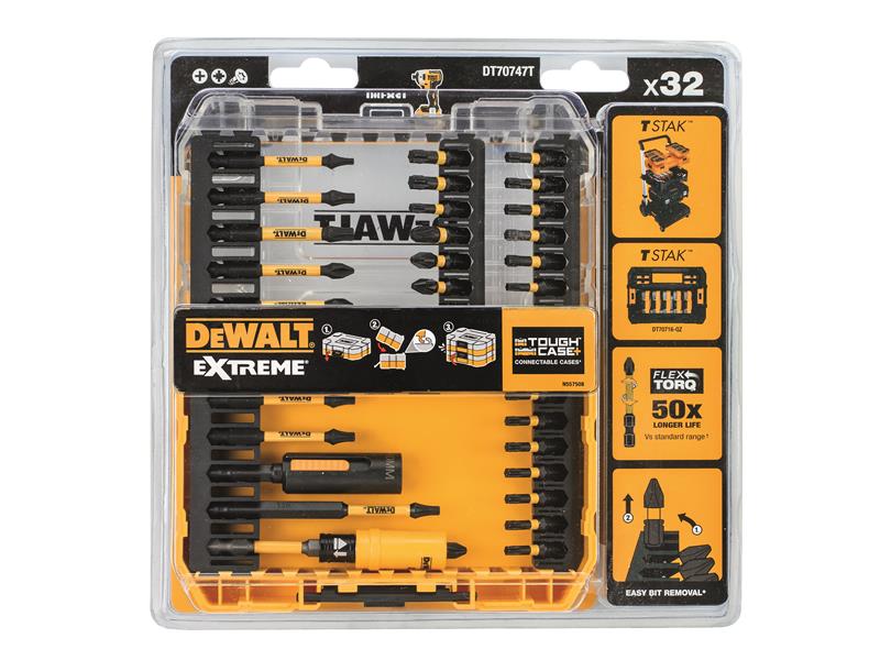DT70747T Extreme FlexTORQ Screwdriving Set, 32 Piece                            