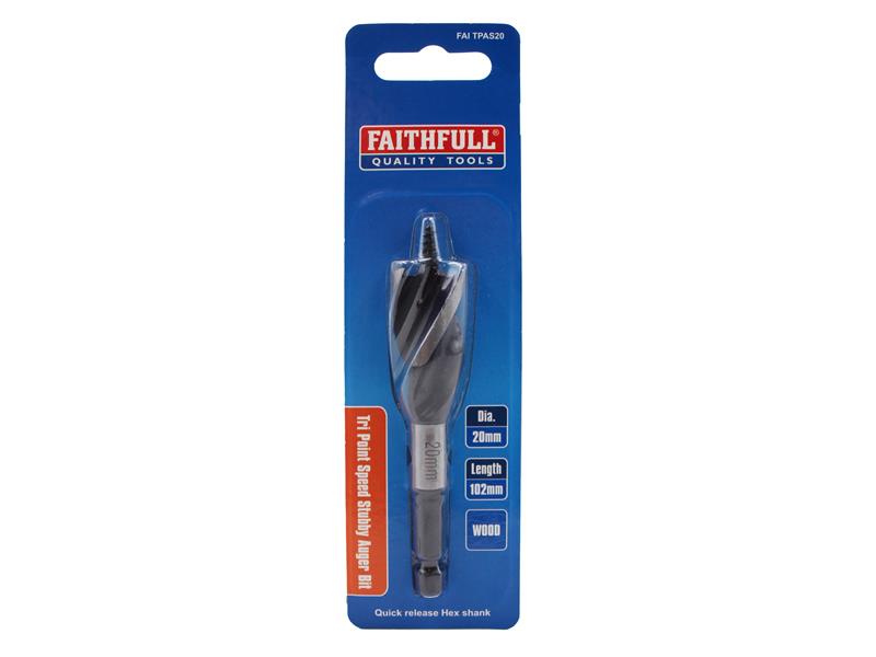 Tri-Point Speed Auger Bit 20mm Stubby                                           