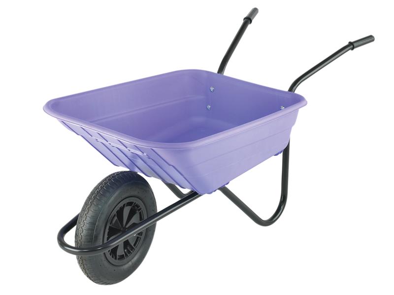 90L Pink Polypropylene Wheelbarrow - Puncture Proof