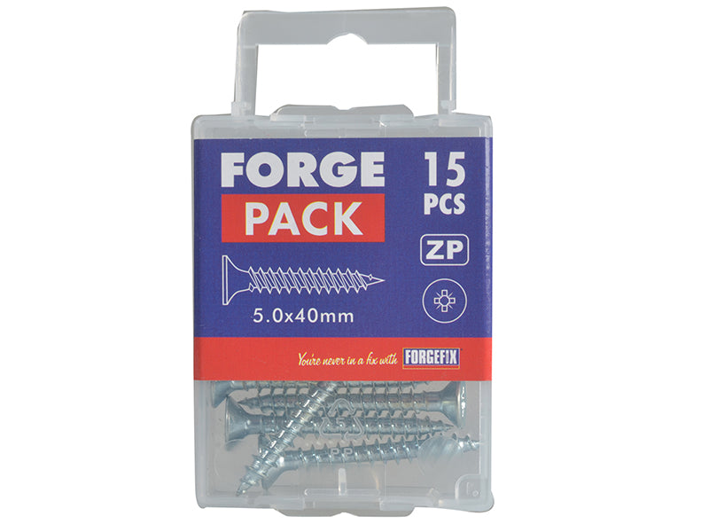 Multi-Purpose Pozi Compatible Screw CSK ST ZP 5.0 x 40mm Forge Pack 15