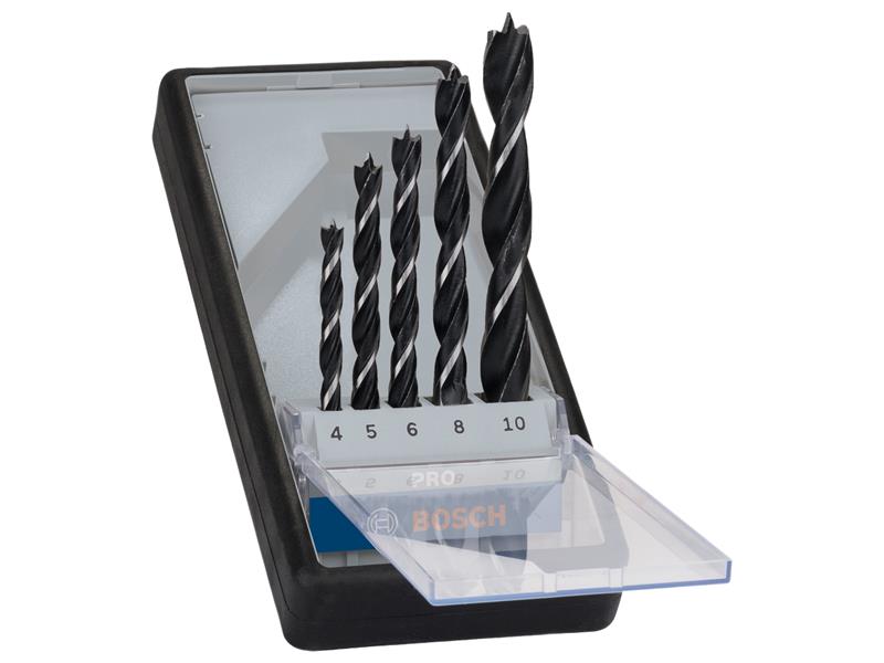 PRO Wood Brad Point Drill Bit Set, 5 Piece                                      