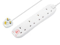 Extension Lead 240V 6-Gang 13A White Surge Protected 2m