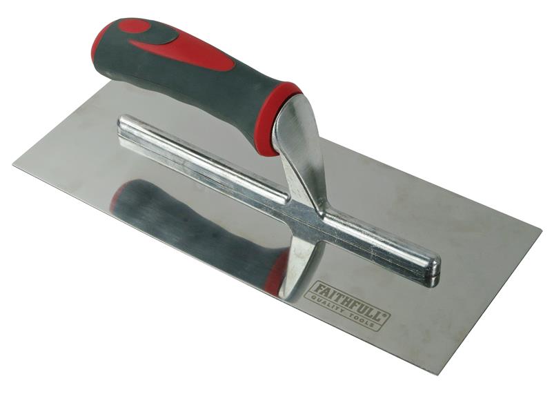Plasterer's Finishing Trowel Stainless Steel Soft Grip Handle 11 x 4.3/4in      