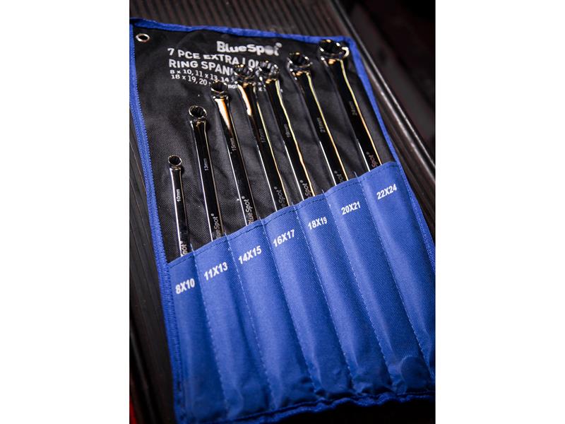 Extra Long Ring Spanner Set, 7 Piece                                            