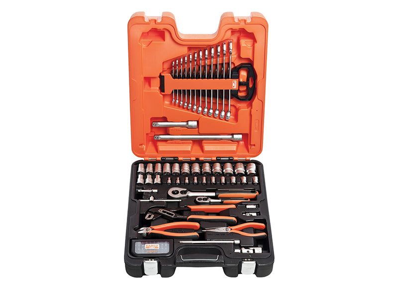S81MIX 1/4 & 1/2in Drive Socket Spanner & Pliers Set, 81 Piece                  