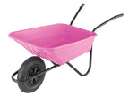 90L Pink Polypropylene Wheelbarrow - Puncture Proof
