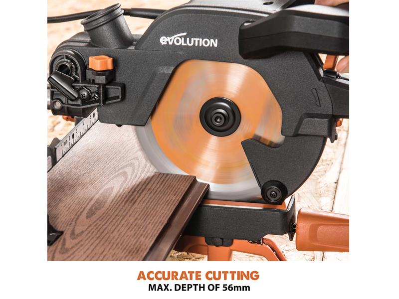 R185SMS+ 185mm Multi-Material Sliding Mitre Saw 1200W 240V                      