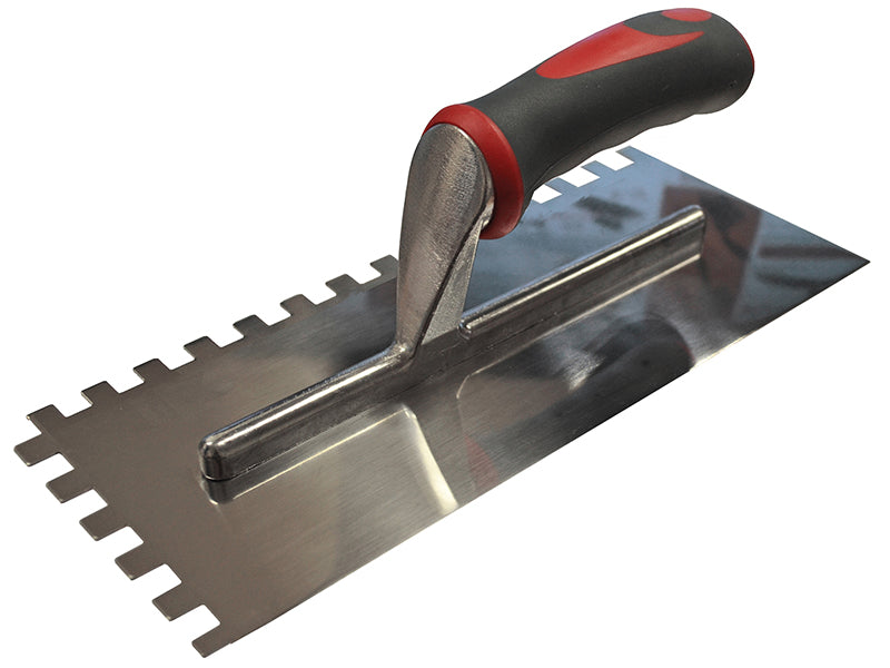 Notched Trowel Serrated 6mm Stainless Steel Soft Grip Handle 11 x 4.1/2in       