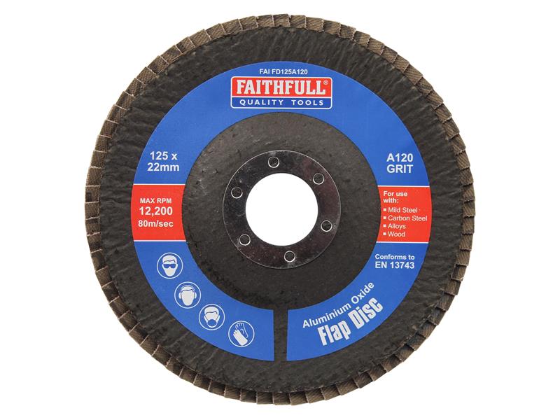 Aluminium Oxide Flap Disc 125 x 22mm Mixed Grit (3 Pack)