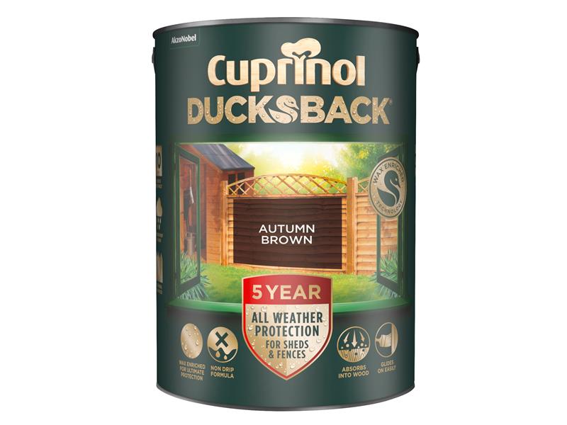 Ducksback 5 Year Waterproof for Sheds & Fences Autumn Brown 5 litre             