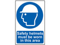 Safety Helmets Must Be Worn In This Area - PVC Sign 400 x 600mm