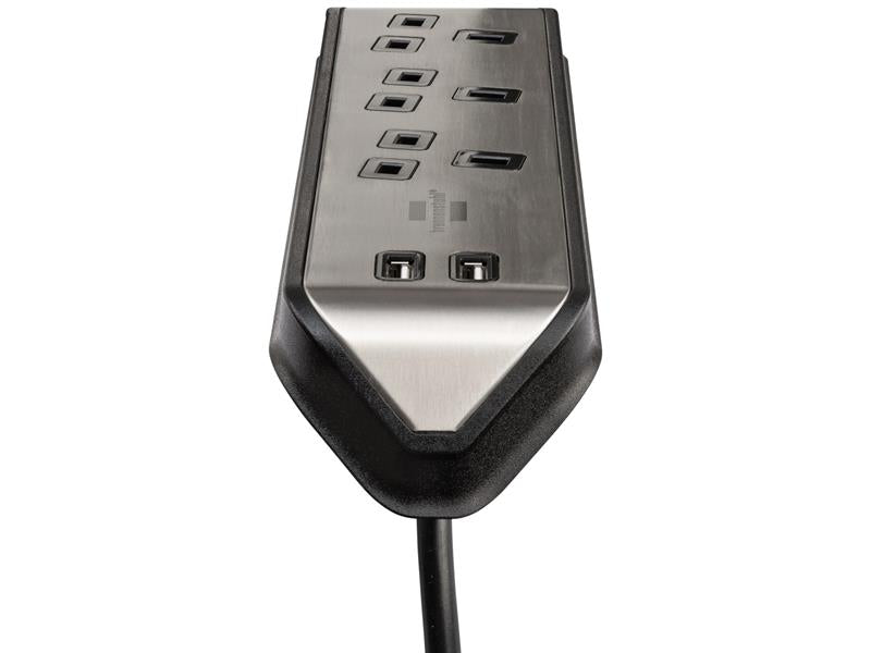 estilo Corner Extension Lead 240V 3-Gang 13A Black 2m                           