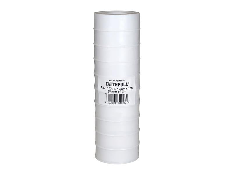 P.T.F.E Tape 12mm x 12m White (Pack 10)                                         