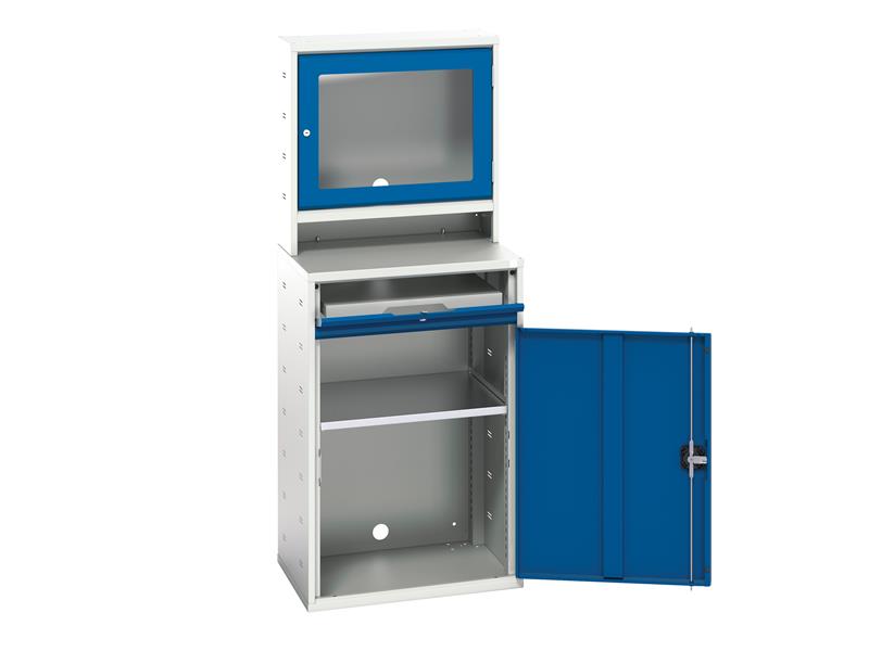 Verso Computer Cupboard 650 x 550 x 1650mm Gentian Blue                         