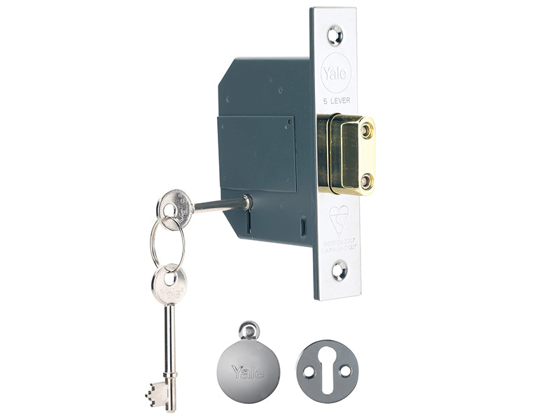PM562 Hi-Security BS 5 Lever Mortice Deadlock 81mm 3in Polished Brass